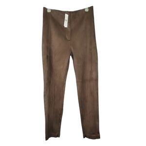 NWT Ann Taylor Brown Suede High-rise Tapered Leg Dress Pants Women's size 6